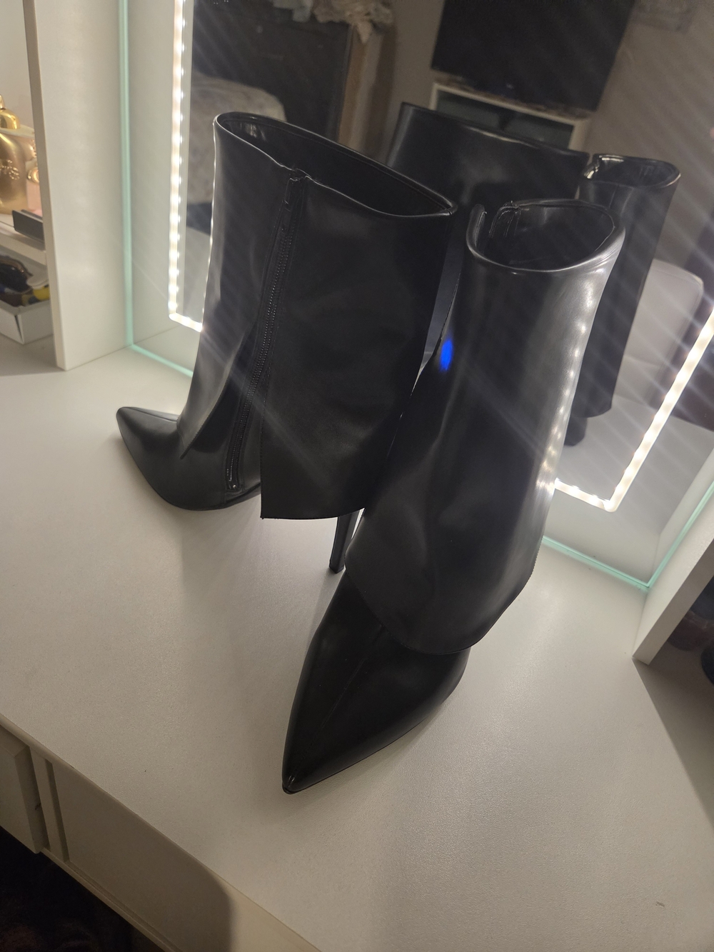 INC Black Pointed-Toe Stiletto Ankle Boots - Women